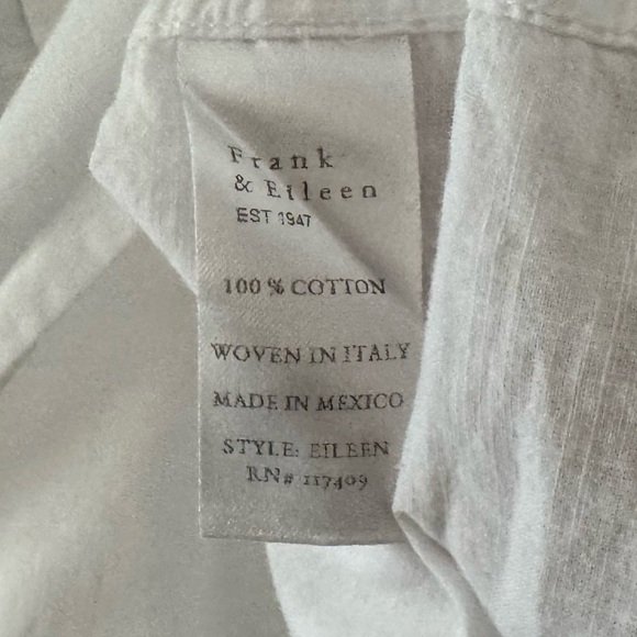 Frank & Eileen Eileen Shirt Womens Small White Classic Minimalist Chic Coastal - Picture 10 of 12